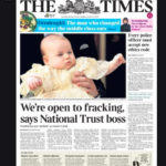 Front page of The Times newspaper