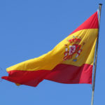 Spanish flag in wind