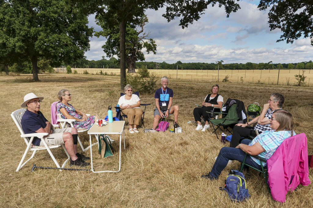 Members attending u3a picnic on Queen Annes Ride in August 2022