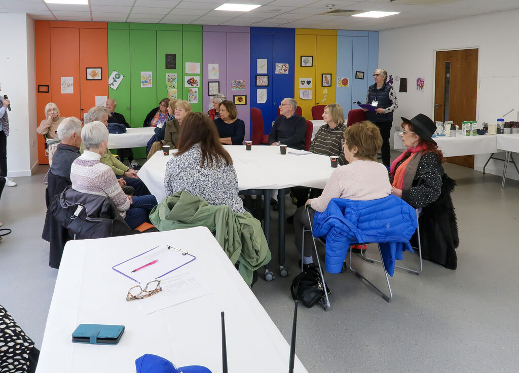 Photo of new members and convenors attending the New Members Cream Tea meeting on 11/03/2025
